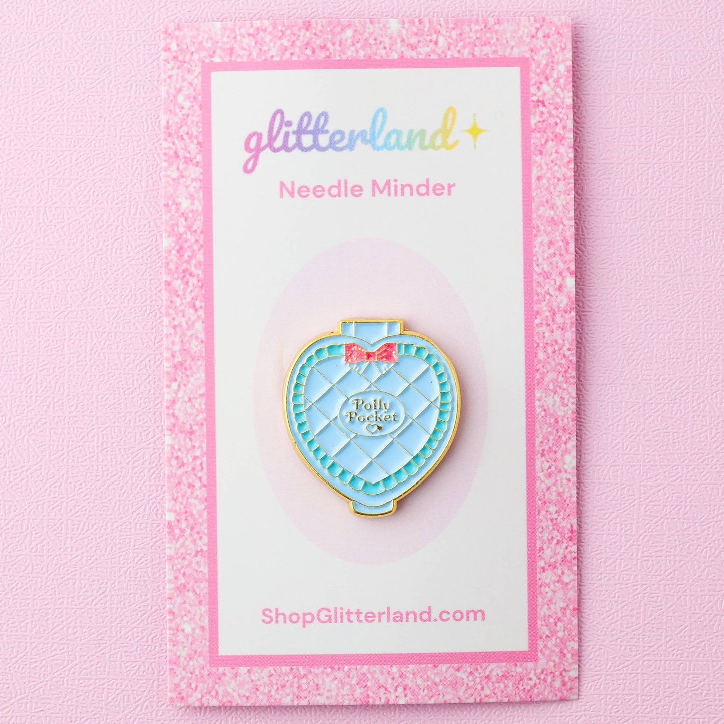 Blue Pocket Doll Compact Needle Minder