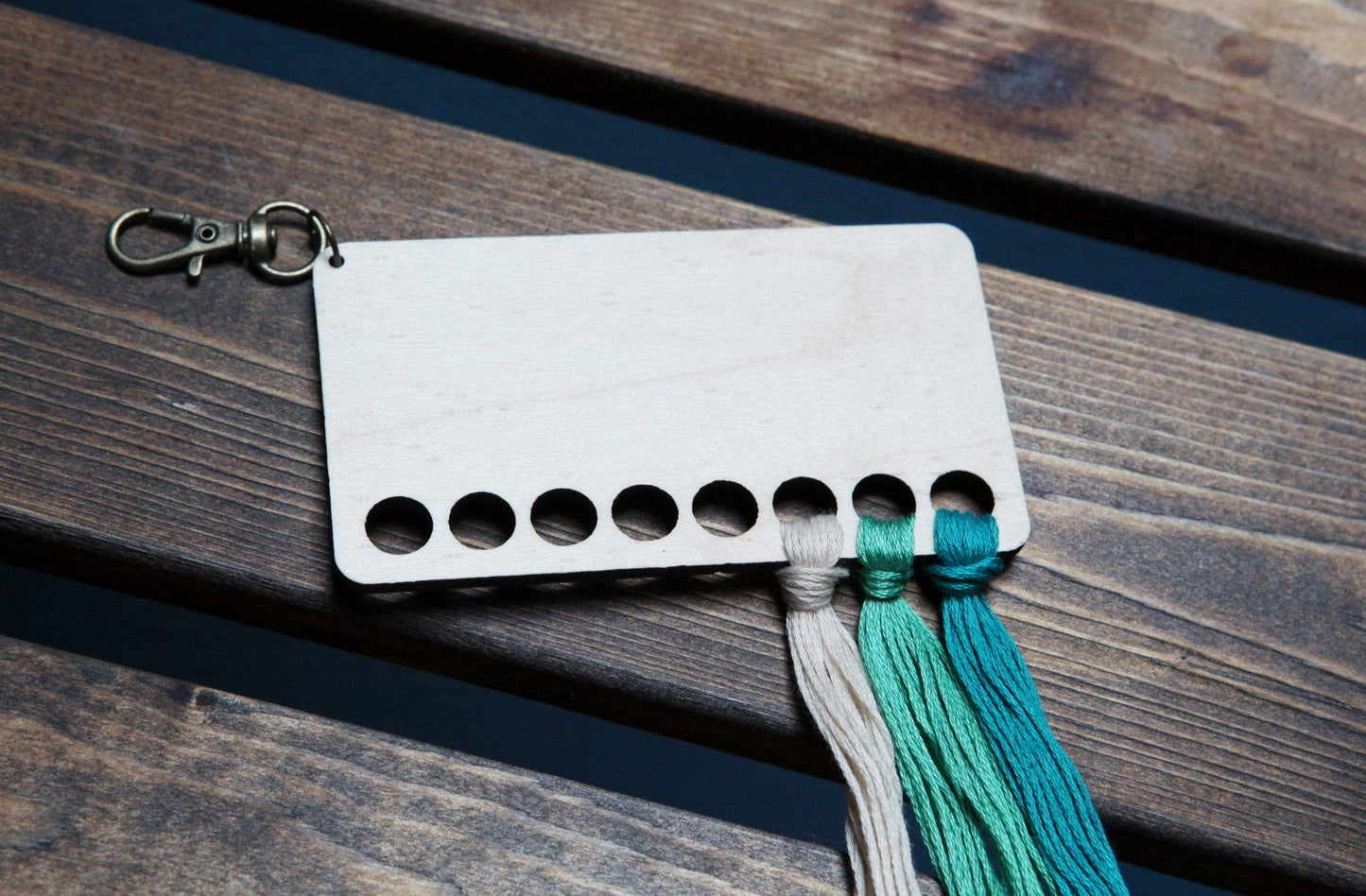 Ocean Wave Embroidery Floss Holder Maple Wood Rectangle