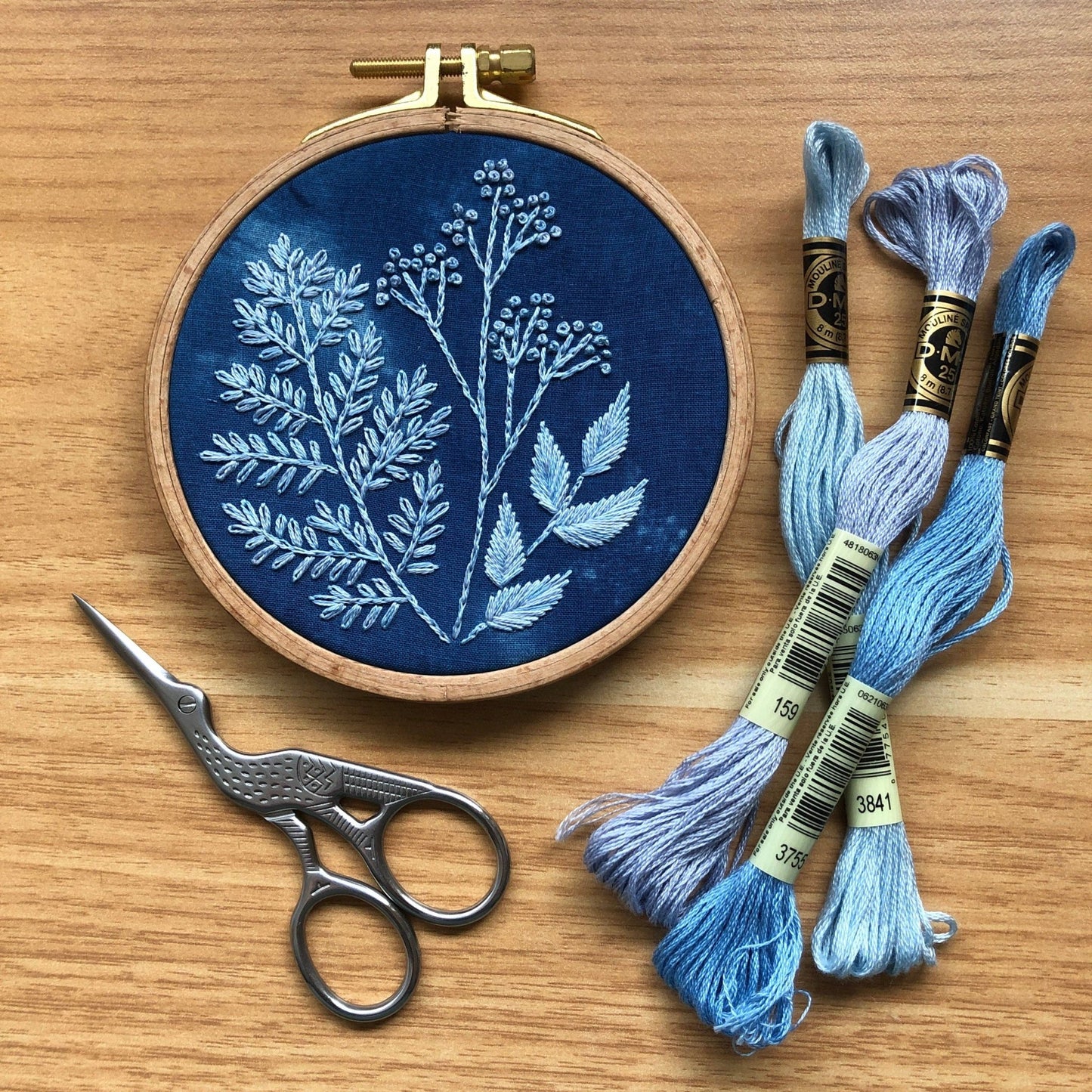 Cyanotype Botanicals Embroidery Kit