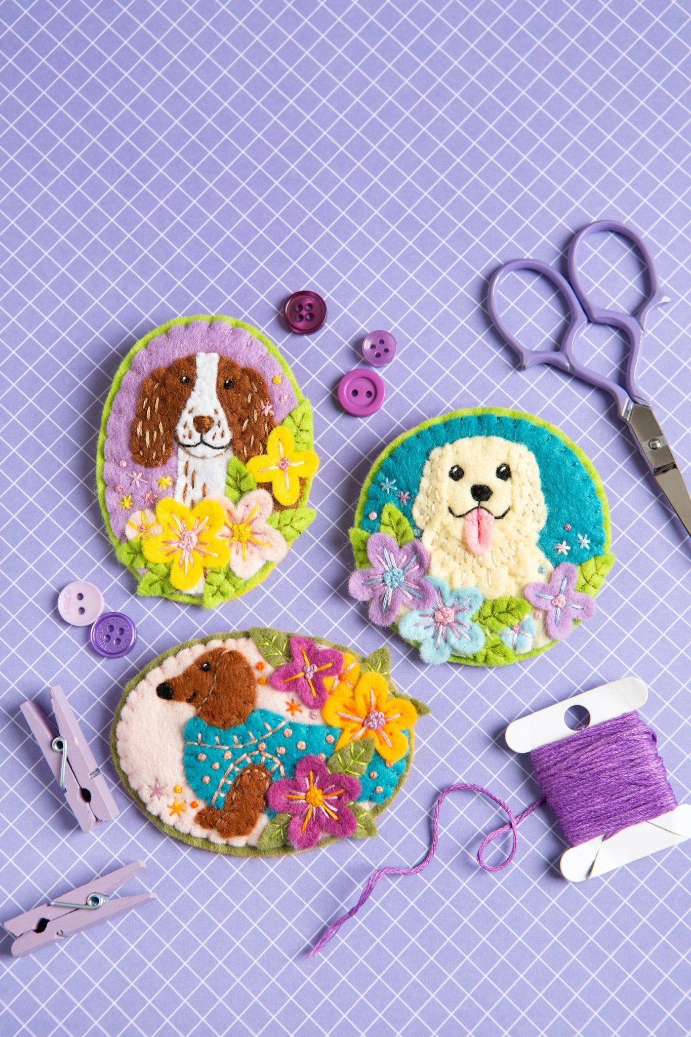Springer Spaniel Felt Craft Brooch Kit