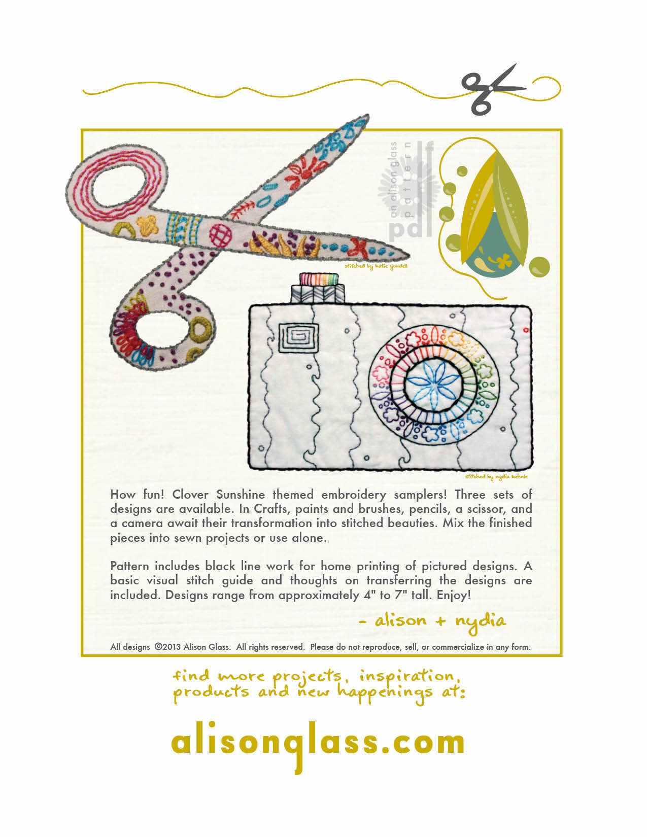 Clover Sunshine Crafts Embroidery Pattern