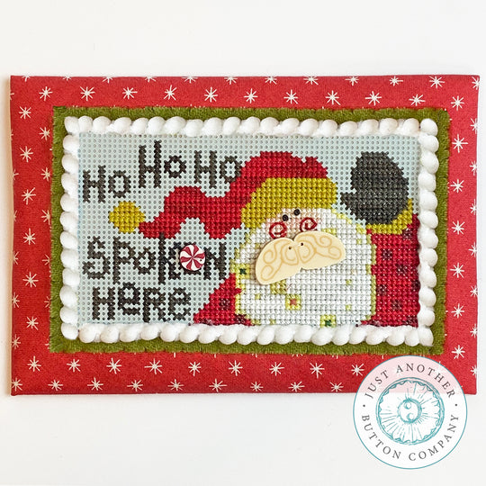 Ho Ho Ho Spoken Here Pattern and Buttons