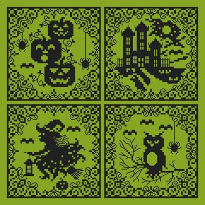 Halloween Silhouette Ornaments Pattern