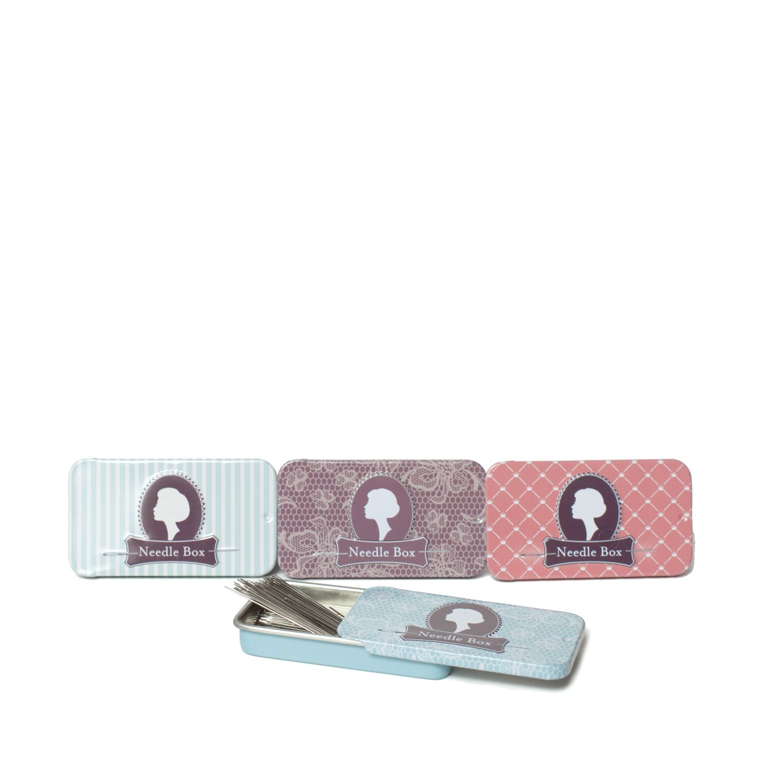 Slide Top Needle Tins Pack of 4 Colour and Cotton