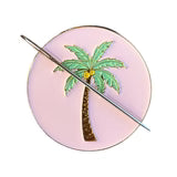 Palm Tree Pink Enamel Needle Minder
