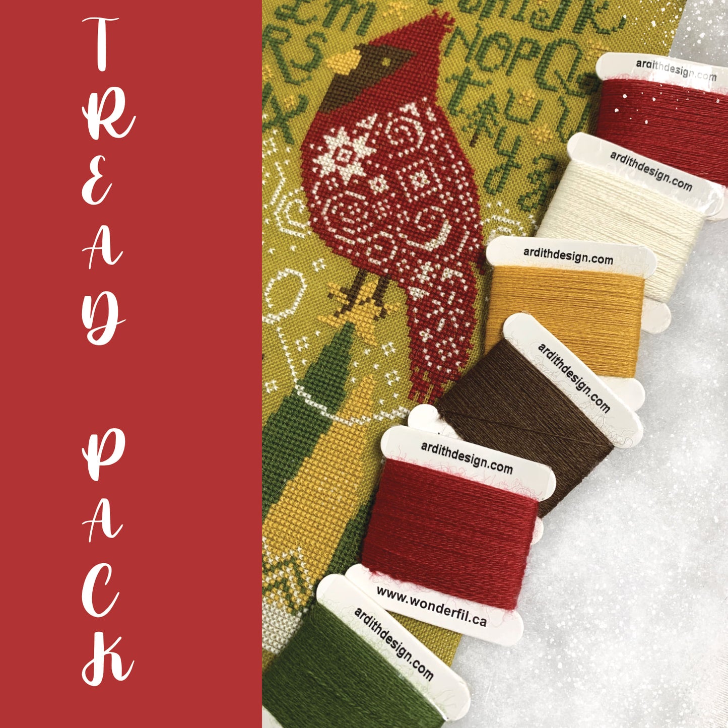 Thread Pack Winter Cardinal Sampler Pattern
