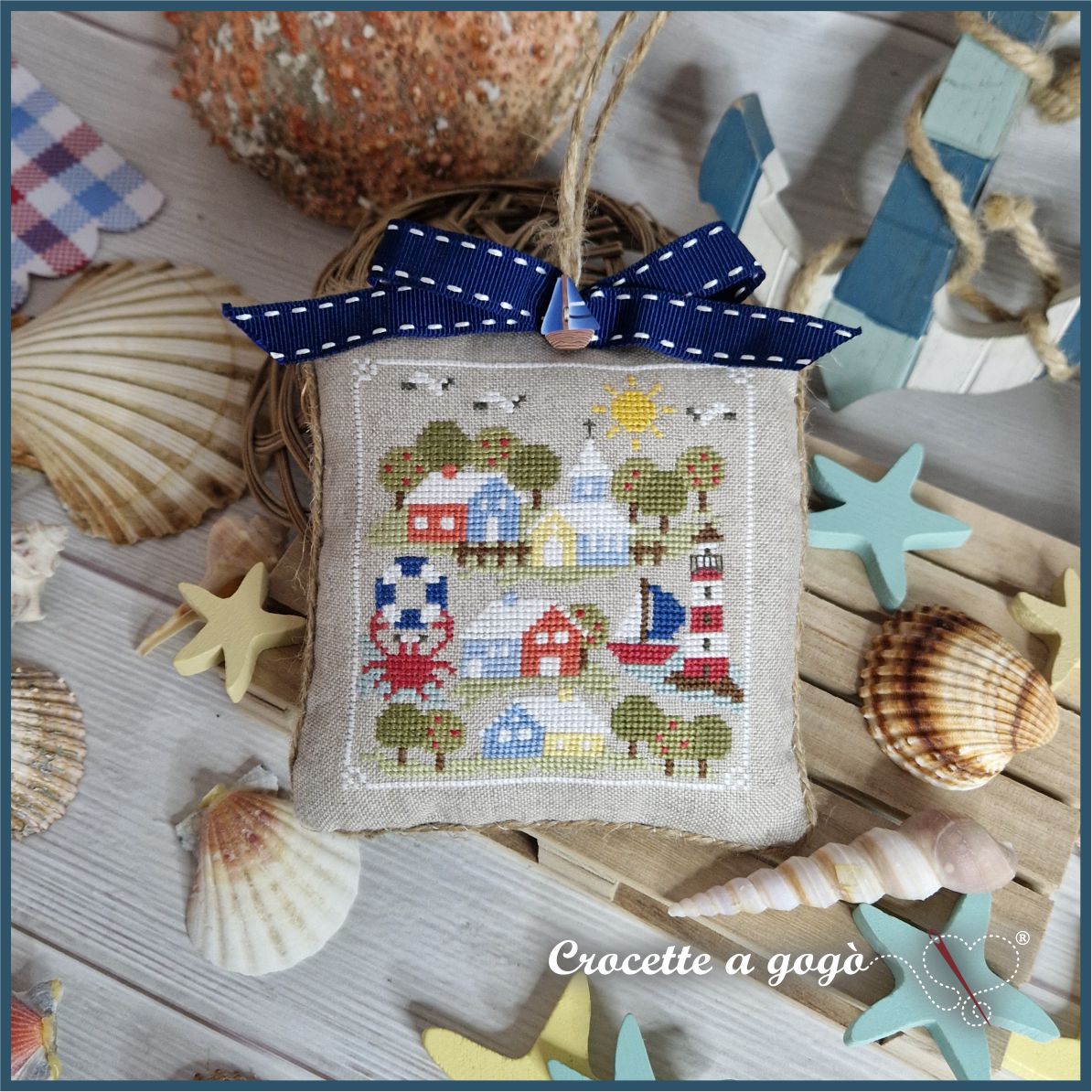 Sea Tiny Village Pattern