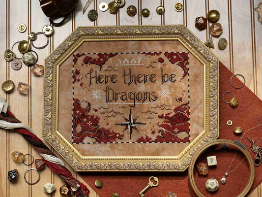 Here There Be Dragons Pattern