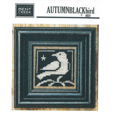 Autumn Blackbirds and White Pattern