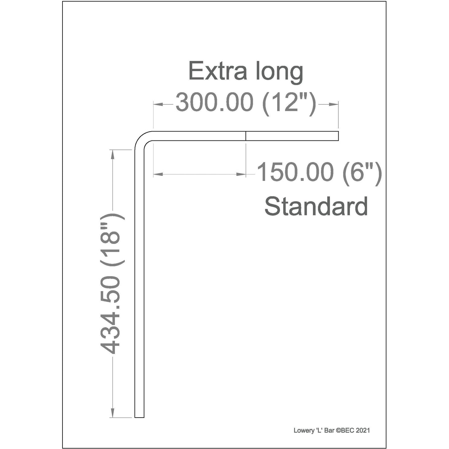 Lowery Extra Long L Bar