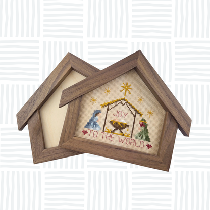 Wood Frame for Joy to the World Nativity by Primrose Cottage Stitches