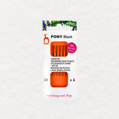 Pony Black Hypoallergenic Tapestry Needles Size 24