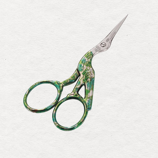 Colors Green Stork Embroidery Scissors