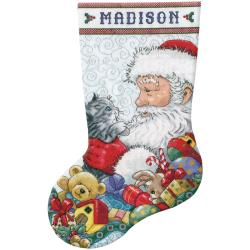Santa and Kitten Stocking Cross Stitch Kit