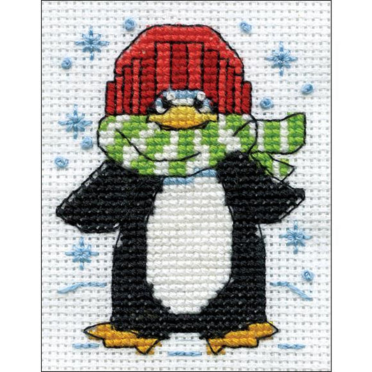 Penguin W/Frame Mini Cross Stitch Kit