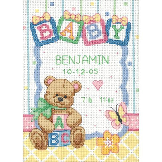 Baby Blocks Birth Record Cross Stitch Kit