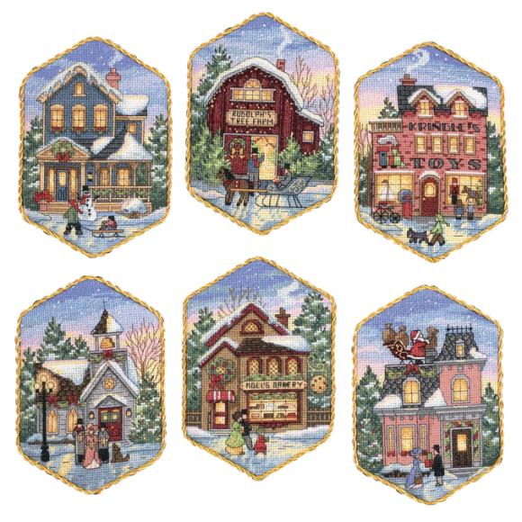 Christmas Village Ornaments Cross Stitch Kit (The Gold Collection)