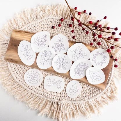 Winter Berry Stick and Stitch Embroidery Pattern