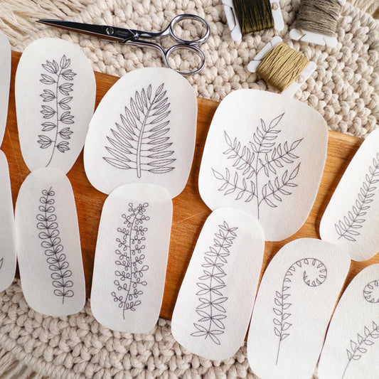 Fern Stick and Stitch Embroidery Pattern