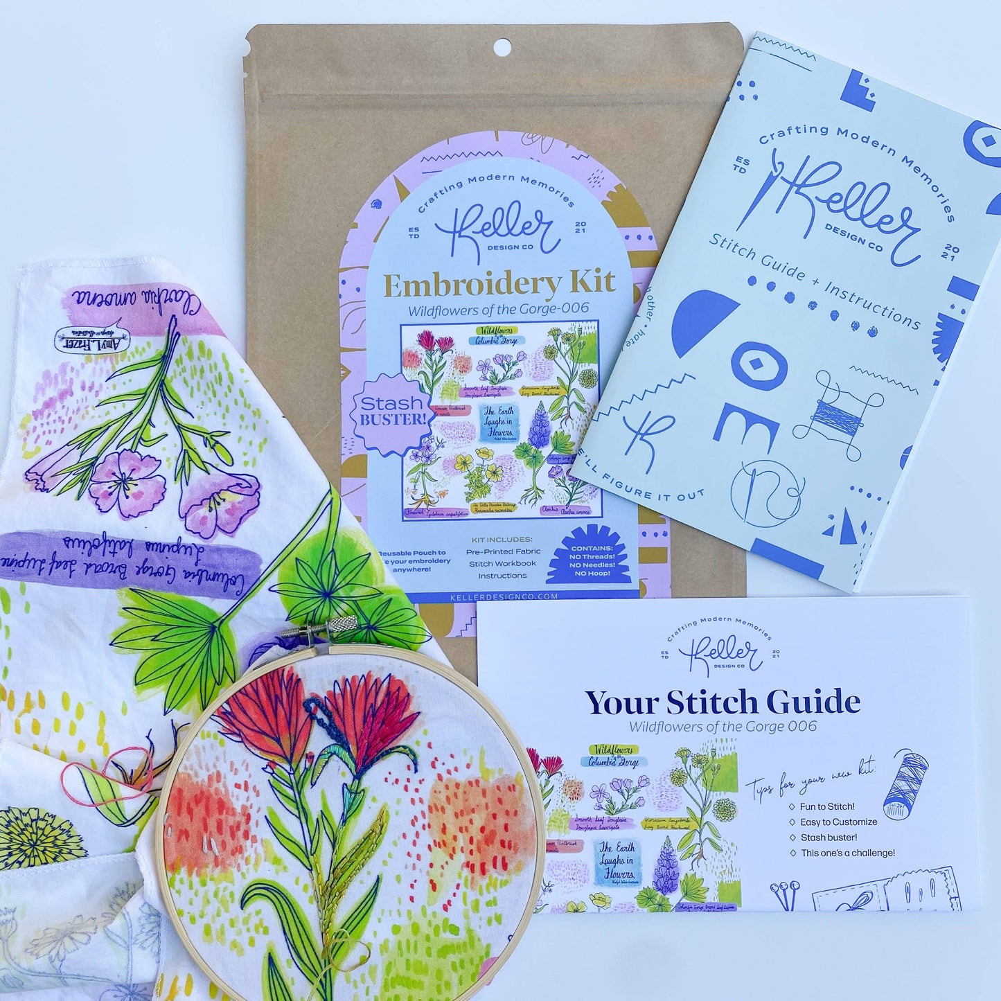 Stash Buster Wildflowers Embroidery Kit