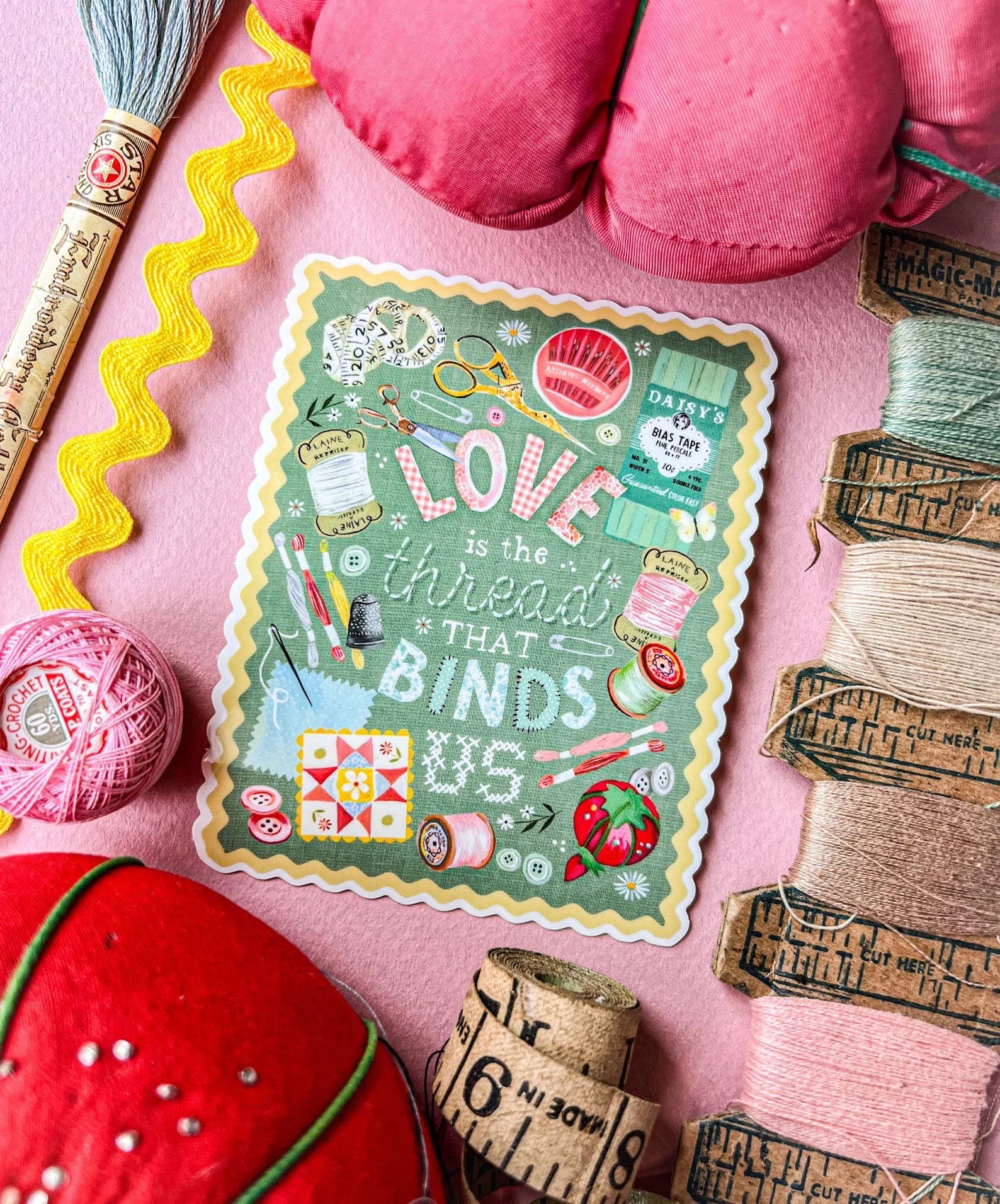 Love is The Thread Sticker – Colour and Cotton