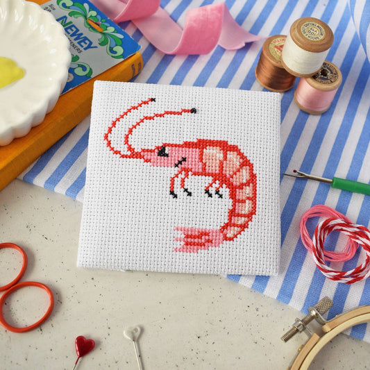 Shrimp Mini Cross Stitch Kit