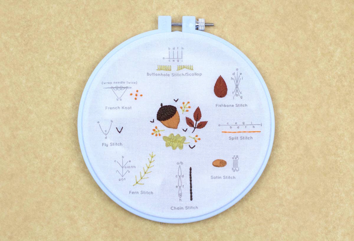 Winter Embroidery Stitch Sampler