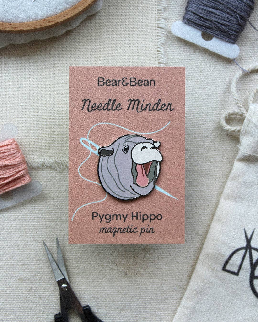 Pygmy Hippo Magnetic Needle Minder