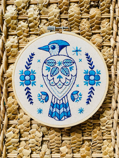 Blue Jay Embroidery Kit