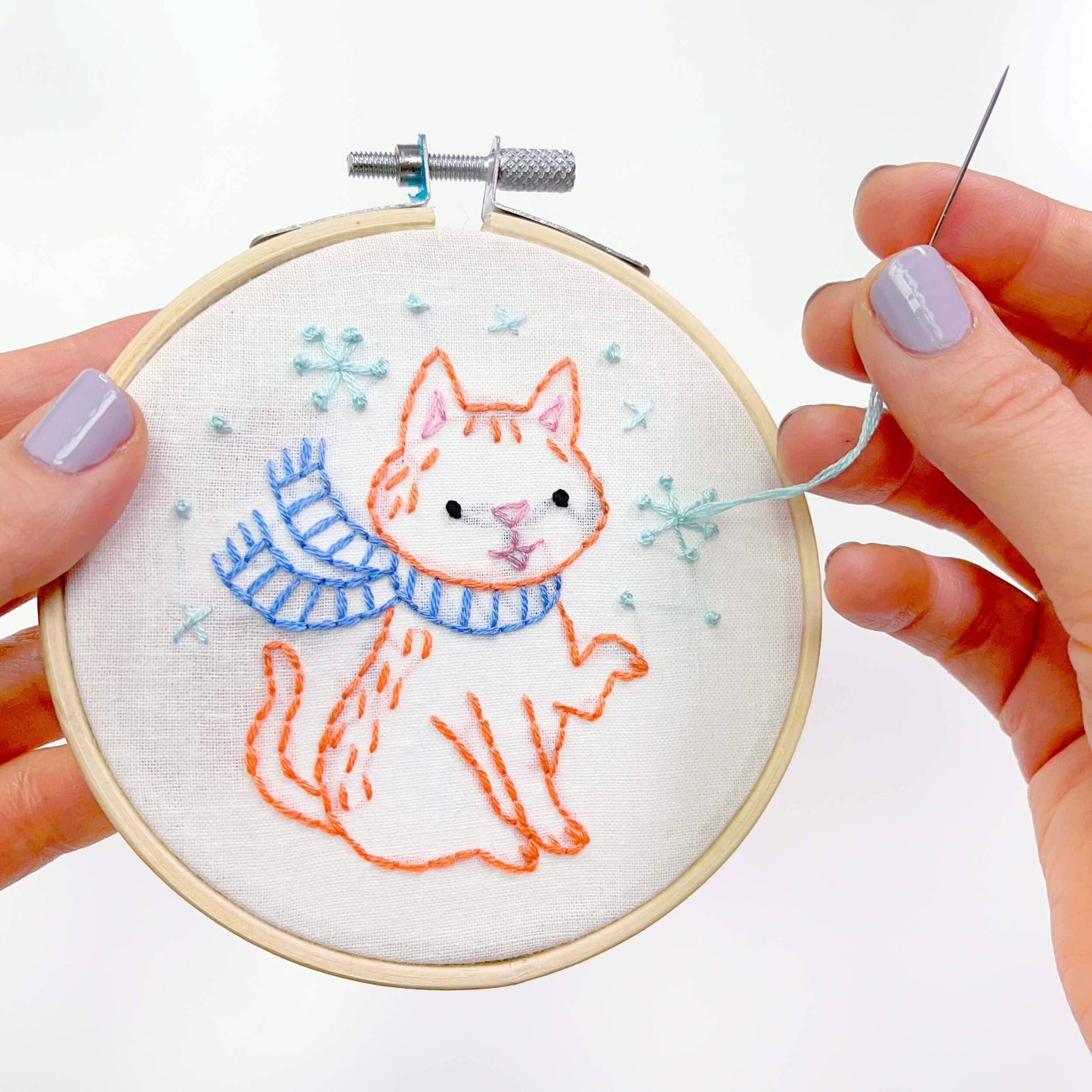 Snowflake Kitty Embroidery Kit
