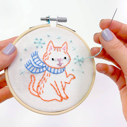 Snowflake Kitty Embroidery Kit