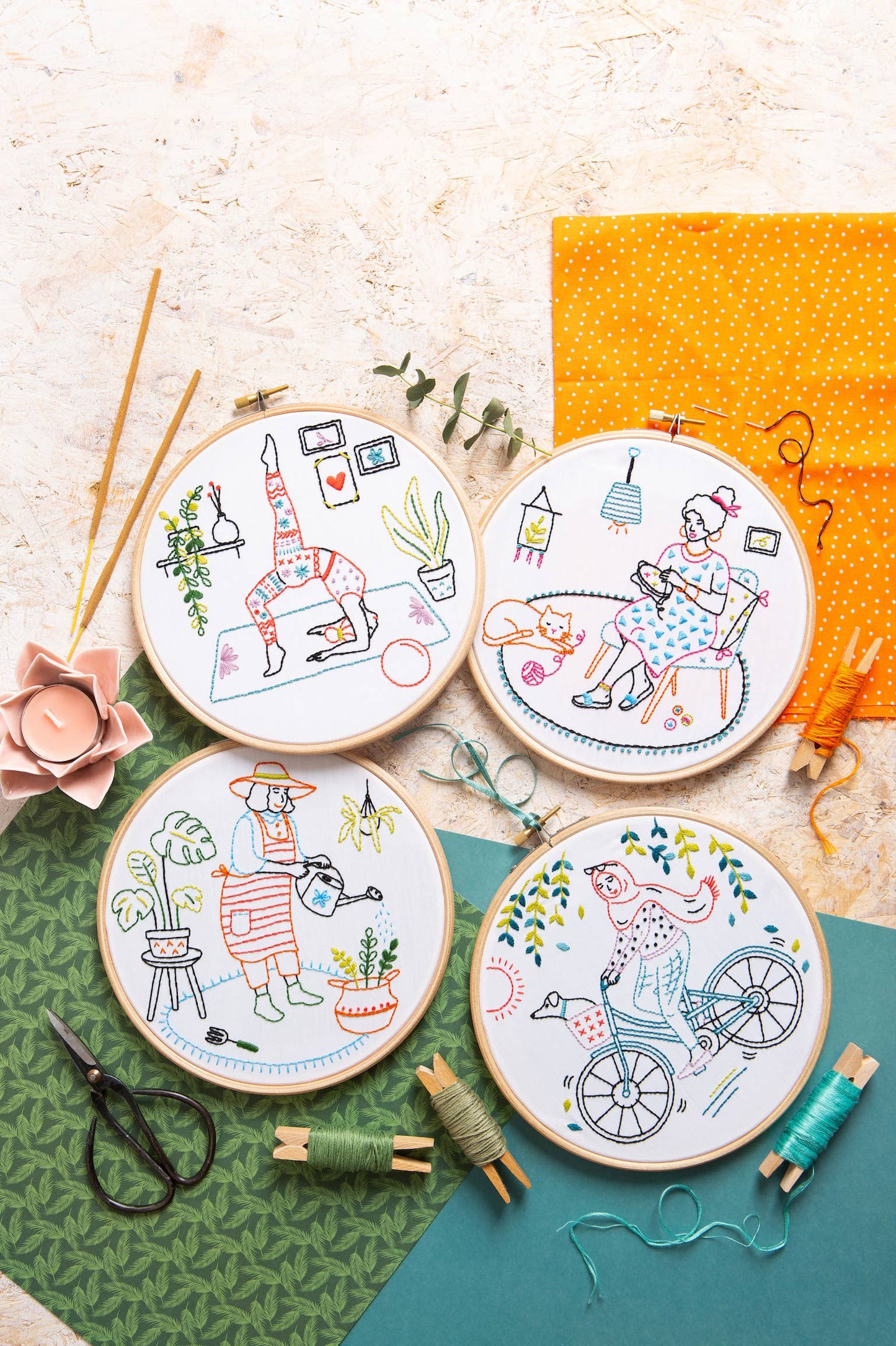 Cycling Embroidery Kit Breathe
