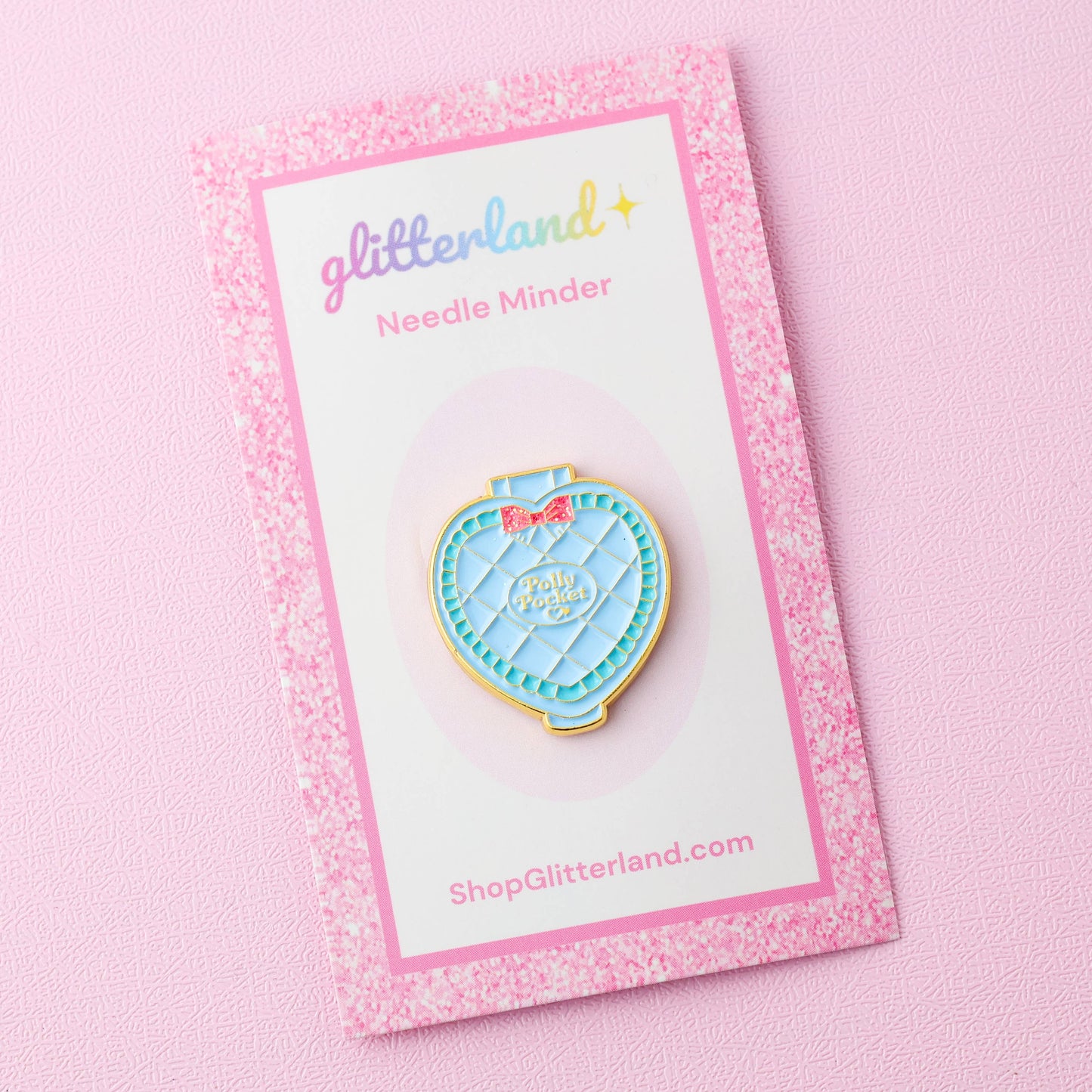 Blue Pocket Doll Compact Needle Minder