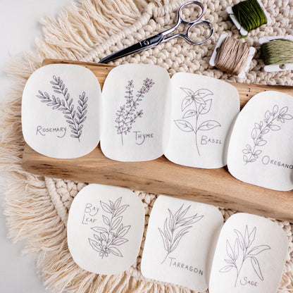 Herb Embroidery Patterns, Stick and Stitch Designs