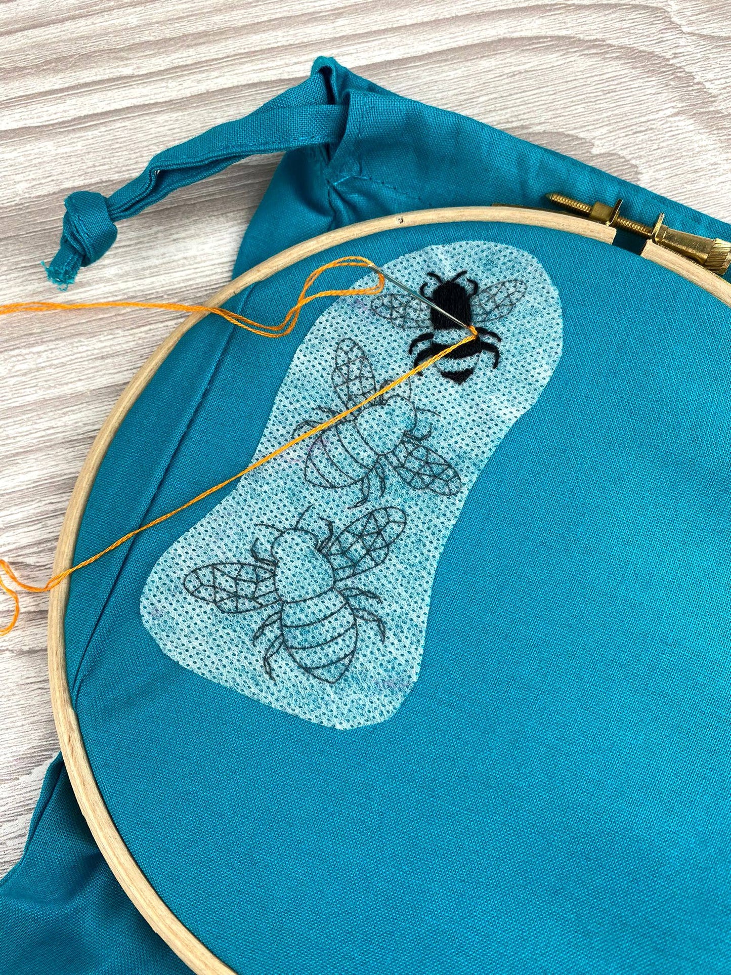 Bees Flowers Stick and Stitch Embroidery Patterns