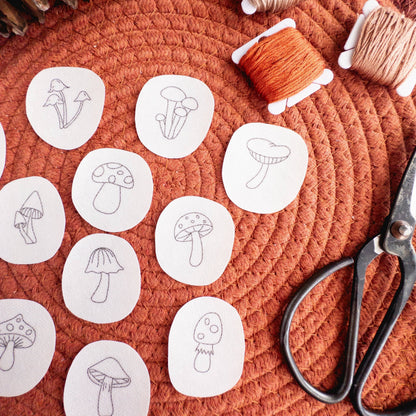 Mini Mushroom Stick and Stitch Embroidery Pattern