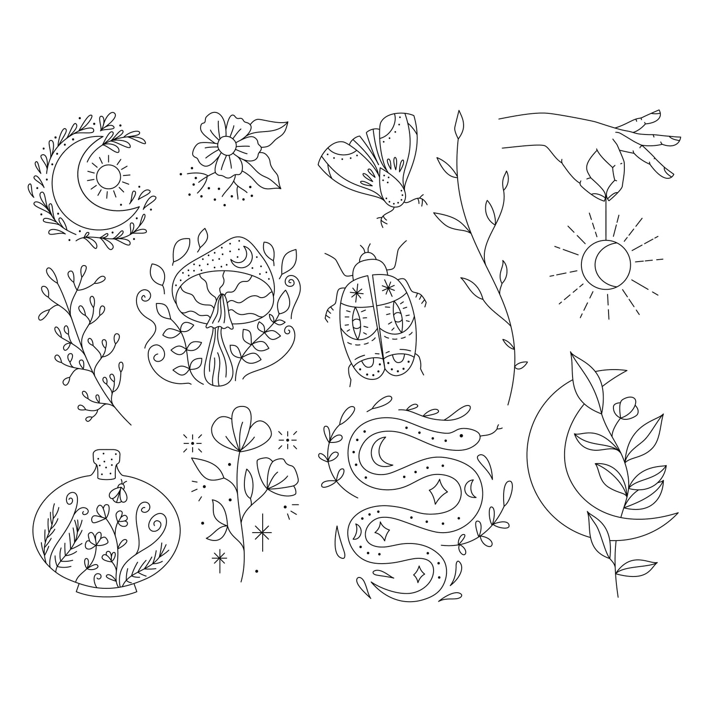 Moon Garden Stick & Stitch Embroidery Pack