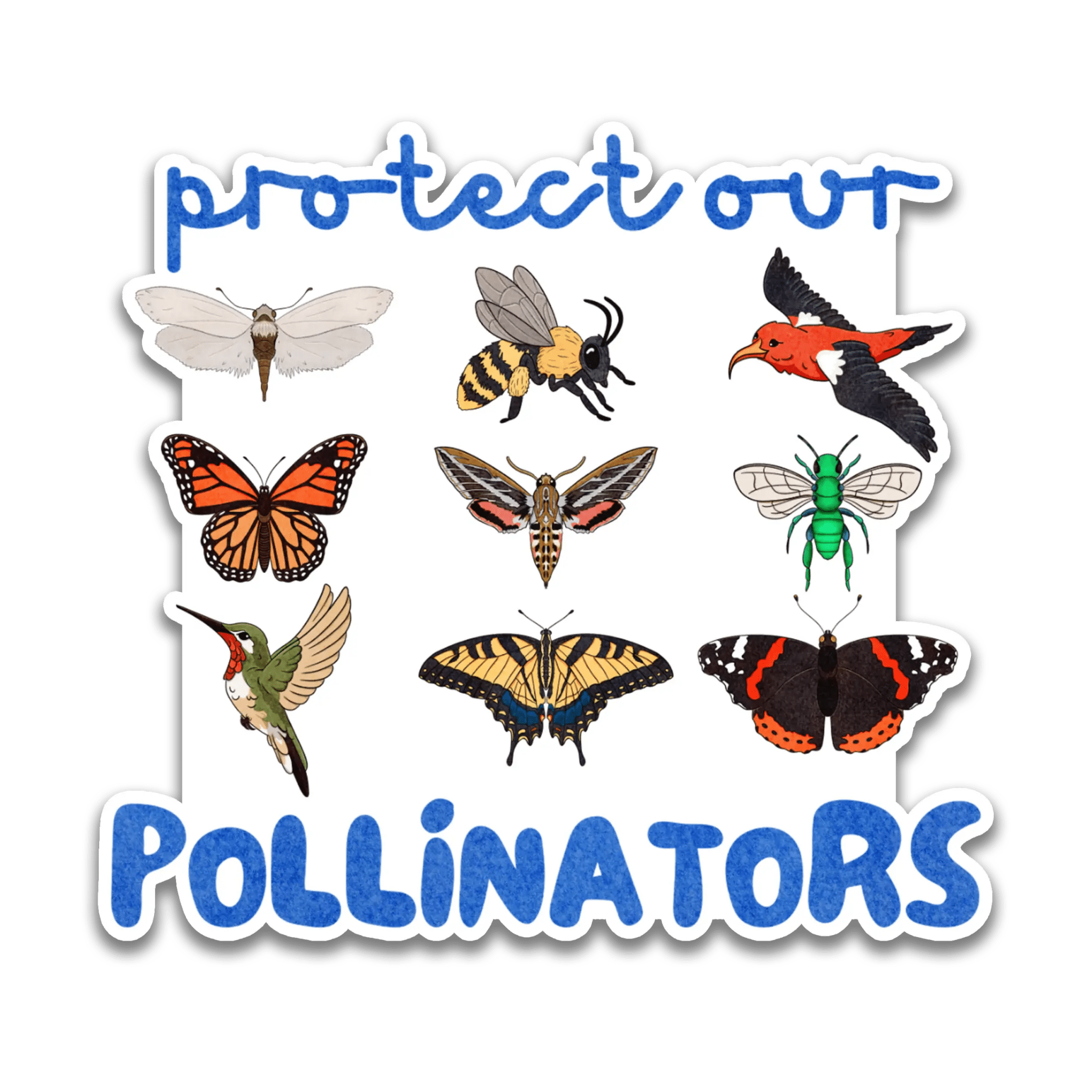 Protect Our Pollinators Sticker – Colour and Cotton