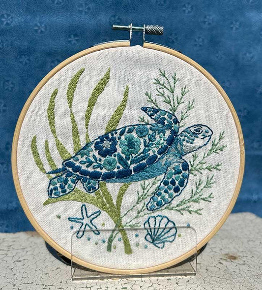 Seaside Sea Turtle Embroidery Kit