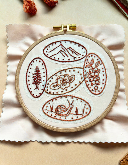 Pressed Pennies Hand Embroidery Peel Stick & Stitch Pattern