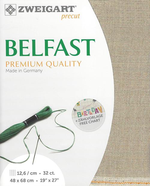 Zweigart 32 ct Belfast 53 Precut Fabric, 19" x 27"