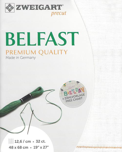Zweigart 32 ct Belfast 101 Precut Fabric, 19" x 27"
