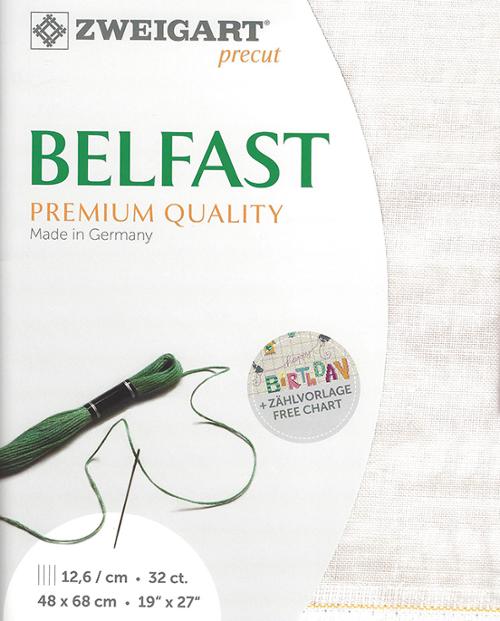 Zweigart 32 ct Belfast Vintage 1079 Precut Fabric, 19" x 27"