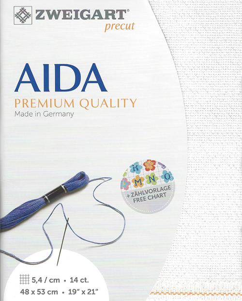 Zweigart 14 ct Aida Star 11 Precut Fabric, 19" x 21"
