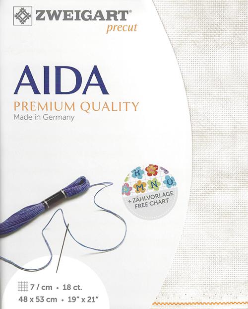 Zweigart 18 ct Aida Vintage 1079 Precut Fabric, 19" x 21"