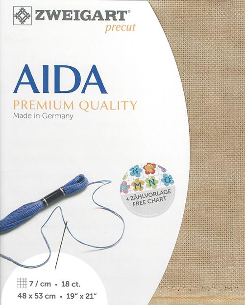 Zweigart 18 ct Aida Vintage 3009 Precut Fabric, 19" x 21"