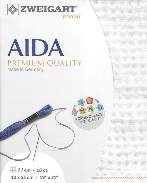 Zweigart 18 ct Aida Vintage 7139 Precut Fabric, 19" x 21"