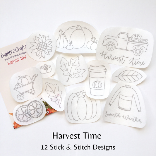 Harvest Time Stick and Stitch Embroidery Designs
