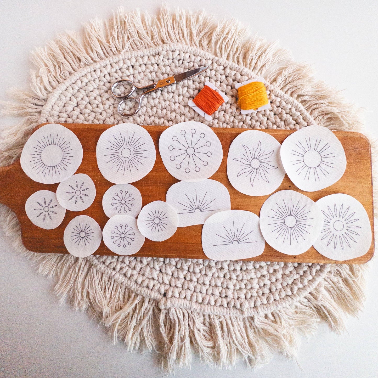 Sun Stick and Stitch Embroidery Pattern