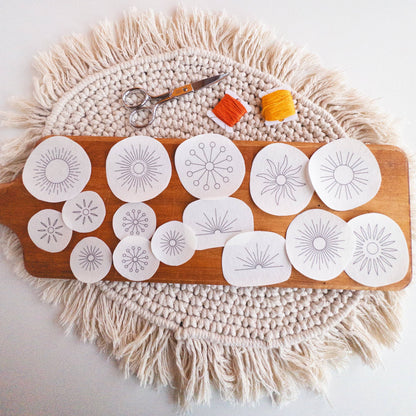 Sun Stick and Stitch Embroidery Pattern
